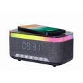 Gembird Réveil numérique avec lumières RGB, recharge sans fil 15W - Noir