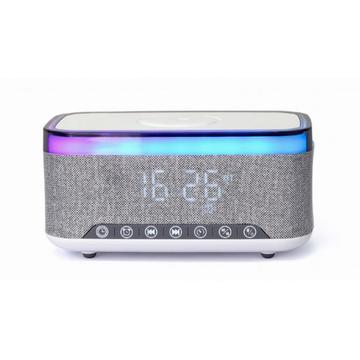 Gembird Réveil numérique avec lumières RGB, recharge sans fil 15W