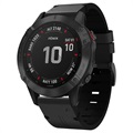 Bracelet Garmin Fenix 6/5/5 Plus en Cuir Véritable - Noir