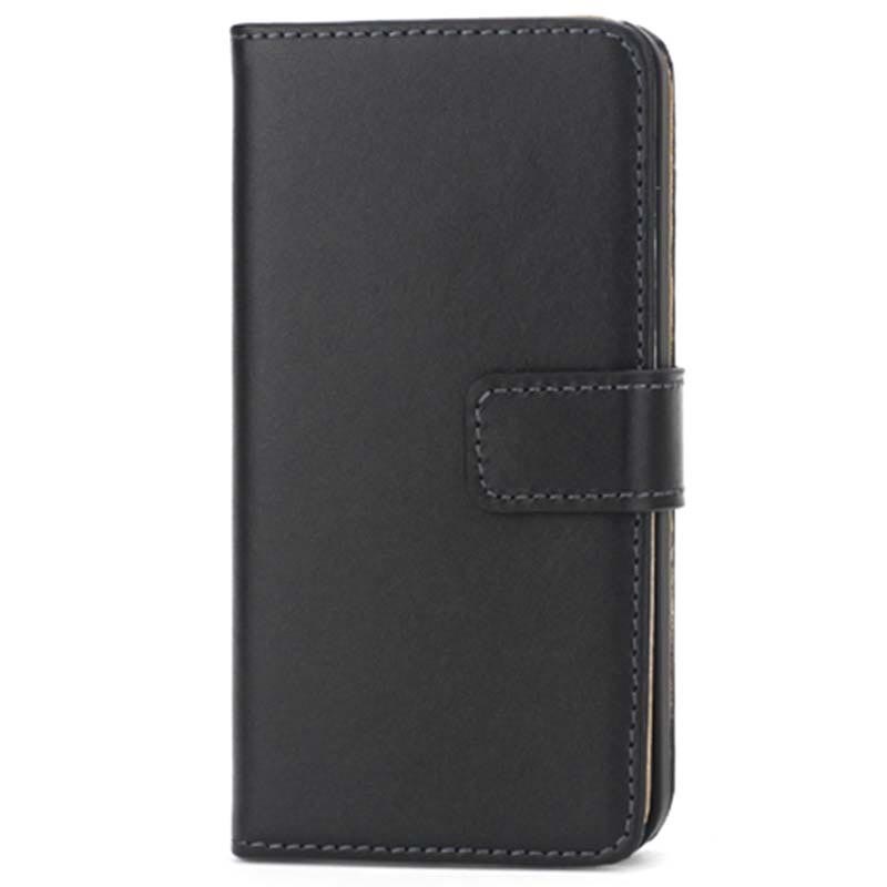 Etui Portefeuille en Cuir pour iPhone 5 / 5S / SE - Noir