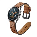Bracelet Huawei Watch GT en Cuir Véritable Perforé - Marron