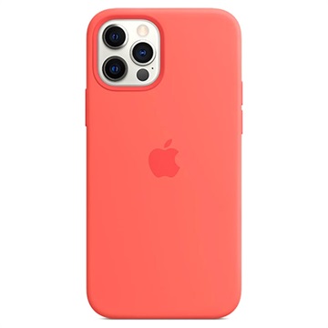 Coque Silicone avec MagSafe iPhone 12/12 Pro Apple MHL03ZM/A - Rose Agrume