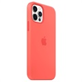Coque Silicone avec MagSafe iPhone 12/12 Pro Apple MHL03ZM/A - Rose Agrume