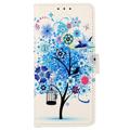 Étui Portefeuille Huawei Nova 10 Pro - Série Glam - Arbre en fleurs / Bleu