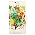 Étui Portefeuille Huawei Nova 10 Pro - Série Glam - Arbre en fleurs / Vert