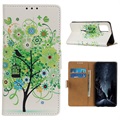 Étui Portefeuille Samsung Galaxy S20 FE - Série Glam - Arbre Fleuri / Vert