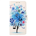 Étui Portefeuille Huawei Nova 10 - Série Glam - Arbre Fleuri / Bleu