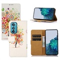 Étui Portefeuille Motorola Edge 30 - Série Glam - Arbre Fleuri / Imagée