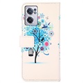 Étui Portefeuille OnePlus Nord CE 2 5G - Série Glam - Arbre Fleuri / Bleu
