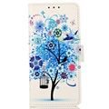 Étui Portefeuille OnePlus Nord CE 2 Lite 5G - Série Glam - Arbre Fleuri / Bleu