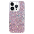 Coque iPhone 15 Pro en TPU Glitter Flakes - Rose
