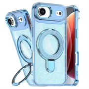 Coque hybride pailletée iPhone Air avec Kickstand - Compatible MagSafe - Bleue