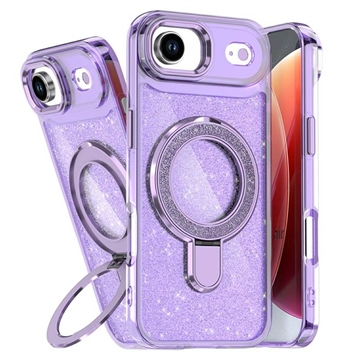 Coque hybride pailletée iPhone Air avec Kickstand - Compatible MagSafe - Violete