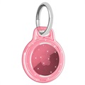 Coque Apple AirTag Glitter Powder avec Porte-clés - Rose