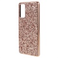 Coque Hybride Samsung Galaxy S20 FE - Série Glitter - Rose Doré