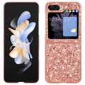 Coque Hybride Samsung Galaxy Z Flip5 - Série Glitter - Rose Doré