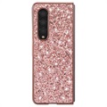 Coque Hybride Samsung Galaxy Z Fold3 5G - Série Glitter - Rose Doré