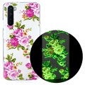 Coque en TPU Glow in the Dark OnePlus Nord - Fleurs Rose