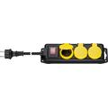 Barrette d'alimentation extérieure à 3 voies avec câble de 3m - Noir / Jaune