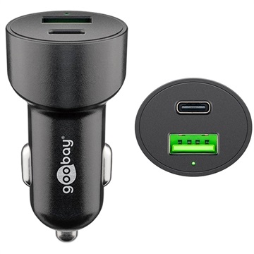 Chargeur Voiture Rapide Goobay 48W avec USB-C PD & USB-A QC3.0 - Noir