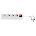 Rallonge Multiprise AC avec Interrupteur Goobay - 4 prises UE - 1.5m - Blanc