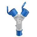 Goobay CEE Adapter - CEE Plug à 2x CEE Coupler - 16A, 3680W