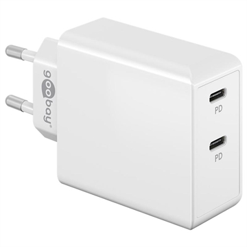 Chargeur Rapide Double USB-C Goobay - 36W - Blanc