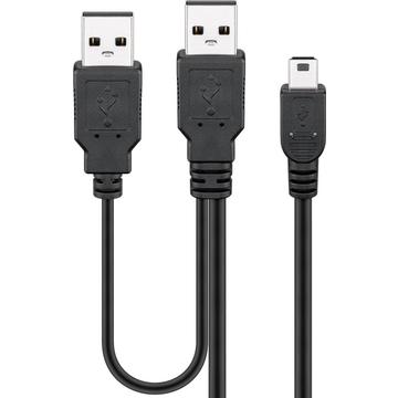 Goobay Mini USB Y-Cable - 0.6m - Noir