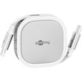 Câble USB-C rétractable Goobay - 1m, 15W - Blanc