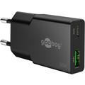 Goobay Slim USB-C PD GaN Chargeur rapide double 30W - Noir