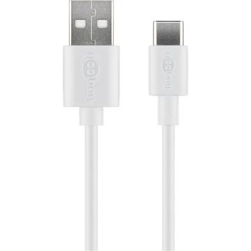 Goobay Câble USB-C 1m - USB-C/USB-A - Blanc