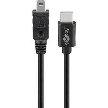 Goobay Câble USB-C vers Mini USB-B - 0,5m, USB 2.0 - Noir