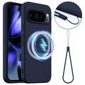 Coque Google Pixel 10 Pro en Silicone Liquide - Compatible MagSafe - Bleu Foncé