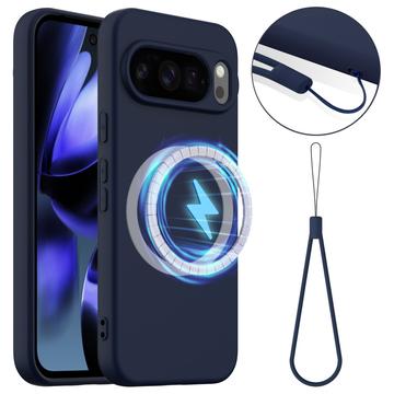 Coque Google Pixel 10 Pro en Silicone Liquide - Compatible MagSafe - Bleu Foncé