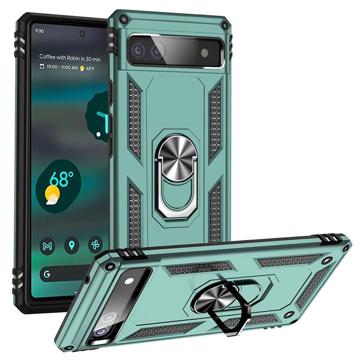 Coque Hybride Google Pixel 6a avec Béquille Métal - Vert