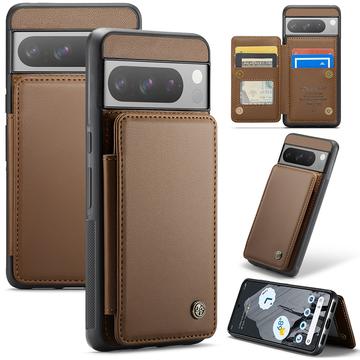 Étui Caseme C22 Google Pixel 8 Pro avec portefeuille de cartes protégé par RFID - Marron