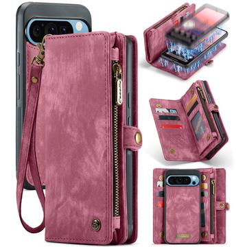 Étui Portefeuille Google Pixel 9 Pro XL Multifonctionnel 2-en-1 Caseme 008 - Rouge