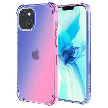 Coque iPhone 14 Max en TPU Antichoc Pente - Bleue / Rose