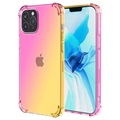 Coque iPhone 14 Pro en TPU Antichoc Pente - Rose / Doré