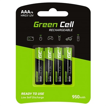 Piles Rechargeables AAA Green Cell HR03 - 950mAh - 1x4