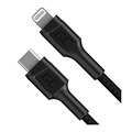 Câble USB-C / Lightning Tressé Green Cell Power Stream - 1m - Noir