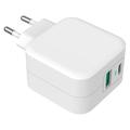 GreyLime Chargeur mural PD & QC 38W - USB-C, USB-A - Blanc