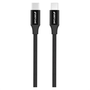Câble Tressé USB-C / USB-C GreyLime - 1m - Noir