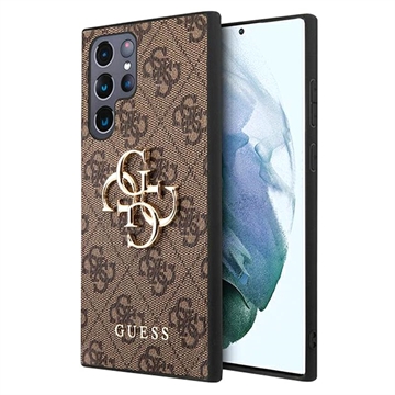 Coque Hybride Samsung Galaxy S23 Ultra 5G Guess 4G Big Metal Logo - Marrone