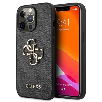 Coque Hybride iPhone 13 Pro Guess 4G Big Metal Logo - Noire