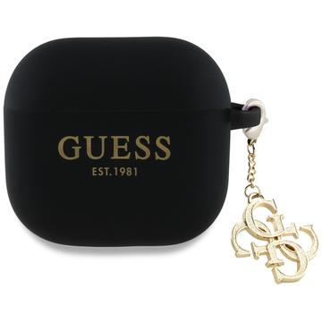 Étui AirPods 4 en Silicone Guess 4G Charm - Noir