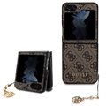 Coque Hybride Samsung Galaxy Z Flip5 Guess 4G Charms Collection - Marron