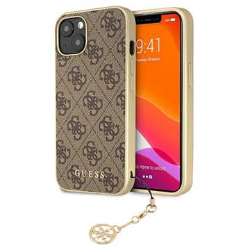 Coque Hybride iPhone 13 Guess 4G Charms Collection - Marrone