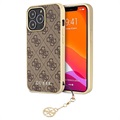 Coque Hybride iPhone 13 Pro Max Guess 4G Charms Collection - Marrone