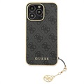 Coque Hybride iPhone 13 Pro Max Guess 4G Charms Collection - Grise